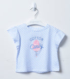 جينجرسنابس تي شيرت بيبي بنات بطبعة حلوى الشعر أزرق/أبيض