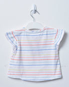 جينجرسنابس تي شيرت بيبي بنات مخطط بطبعة كتابة متعدد الألوان