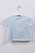 جينجرسنابس تيشيرت بناتي رضع مطرز كم قصير بفيونكات أزرق فاتح