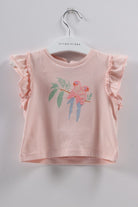 جينجرسنابس تيشيرت بناتي رضع كم قصير الخوخ الوردي