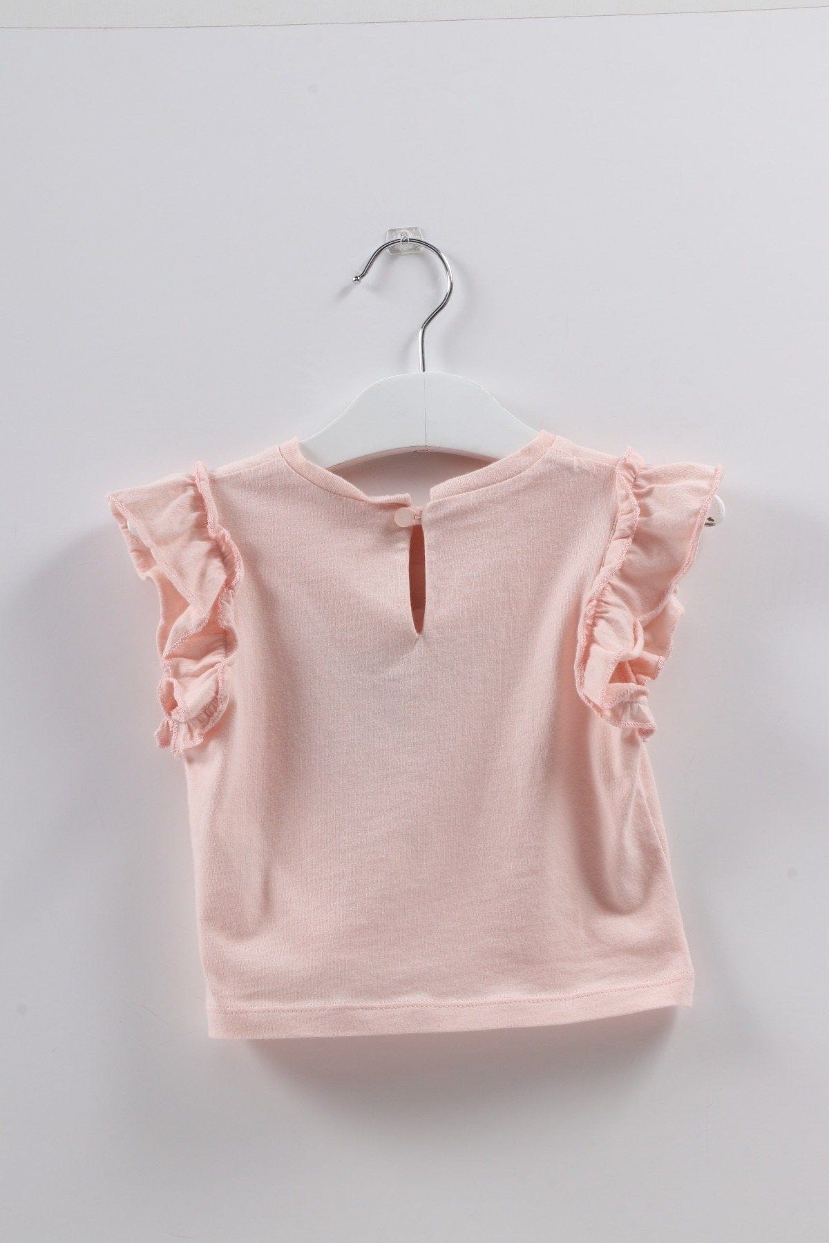 جينجرسنابس تيشيرت بناتي رضع كم قصير الخوخ الوردي