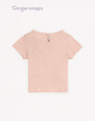 جينجرسنابس تي شيرت بيبي بنات منسوج بتطريز سمكة على الصدر وردي