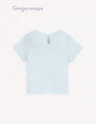 جينجرسنابس تي شيرت بيبي بنات منسوج بتطريز اخطابوط على الصدر أزرق