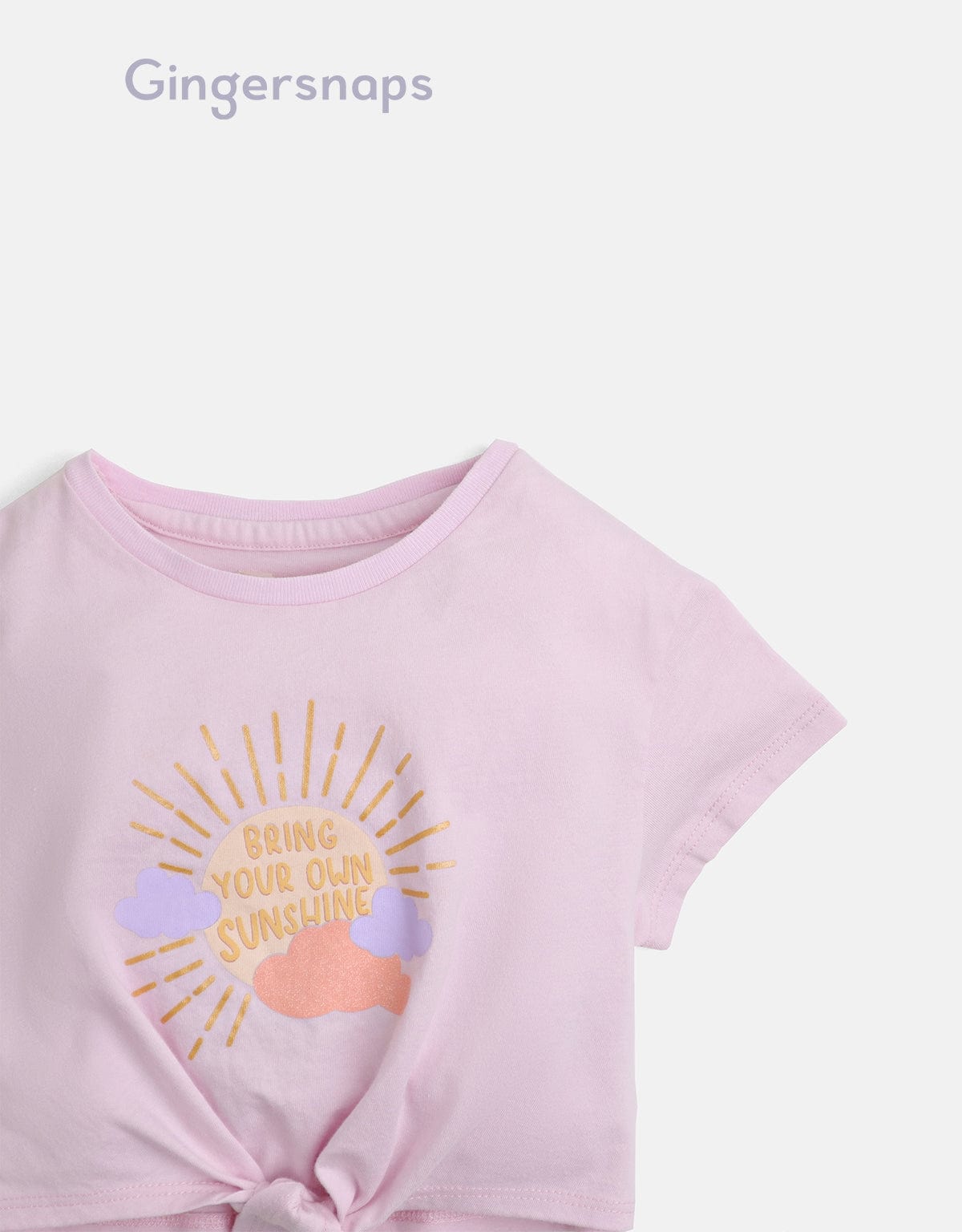 جينجرسنابس تي شيرت بنات بيبي بطبعة شمس بنفسجي