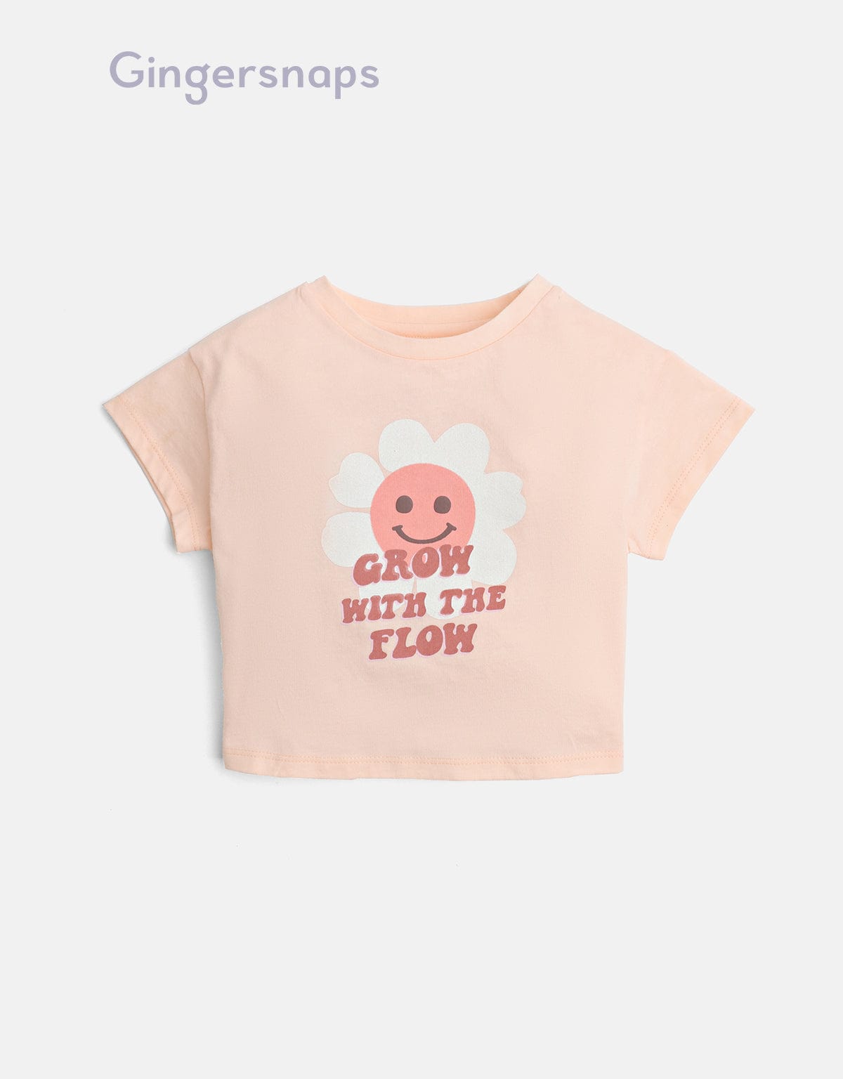 جينجرسنابس تي شيرت بيبي بنات بطبعة ورد أحمر بنفسجي