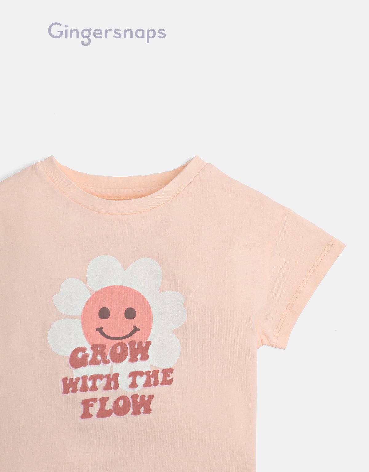 جينجرسنابس تي شيرت بيبي بنات بطبعة ورد أحمر بنفسجي