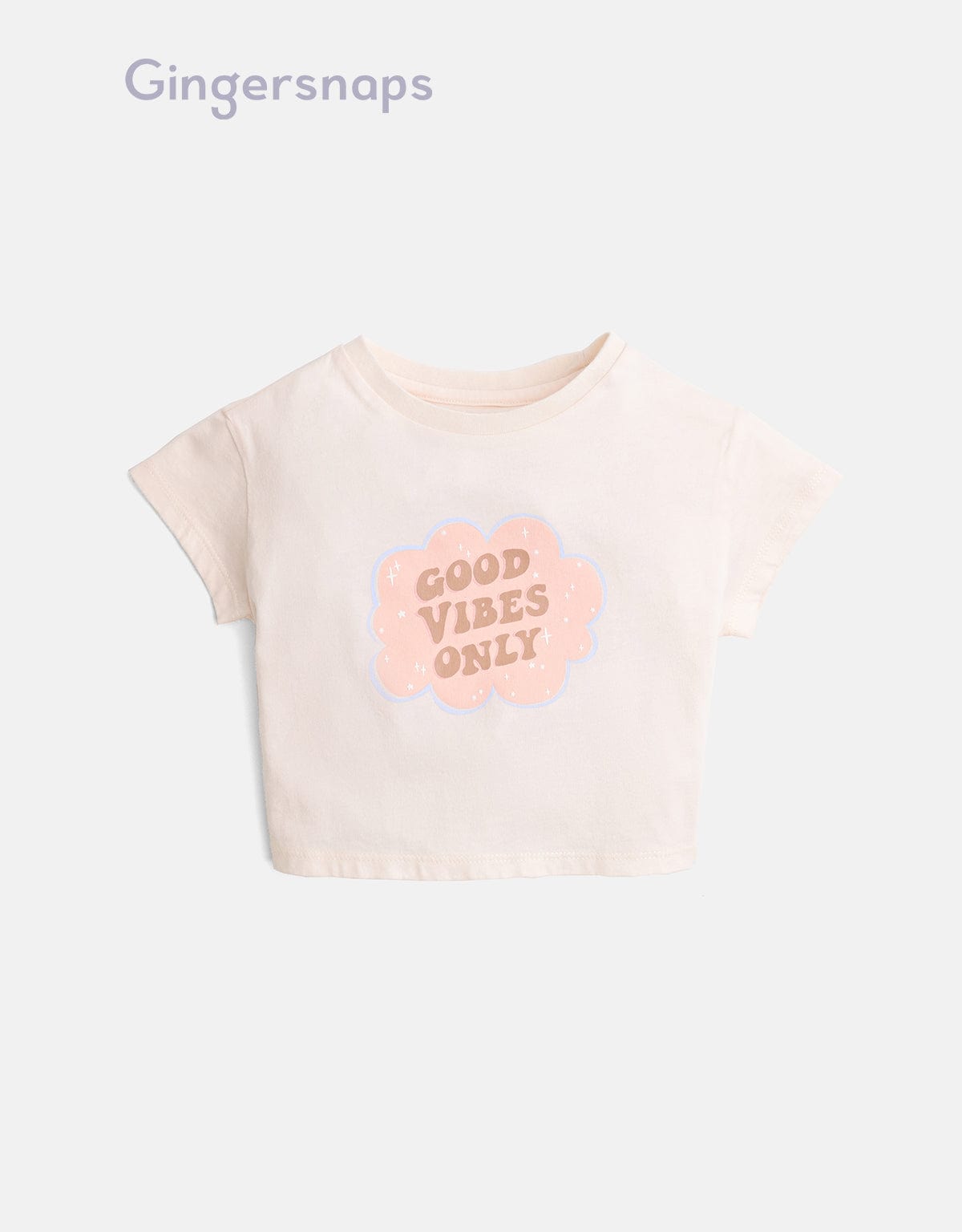 جينجرسنابس تي شيرت بيبي بنات بطبعة على الصدر أبيض
