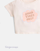 جينجرسنابس تي شيرت بيبي بنات بطبعة على الصدر أبيض
