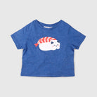 جينجرسنابس تيشيرت رضع بناتي بنمط قط أزرق