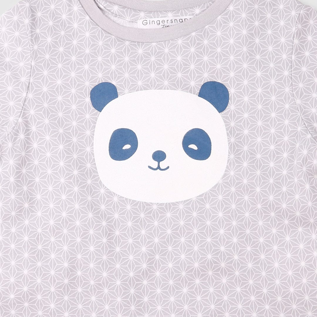 جينجرسنابس بلوزة اطفال رضع نص كم برسمة دب أخضر فاتح لامع