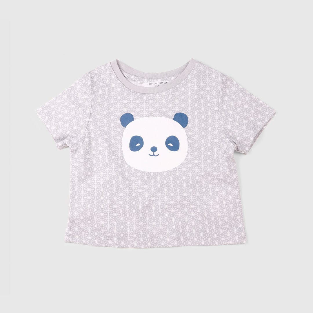 جينجرسنابس بلوزة اطفال رضع نص كم برسمة دب أخضر فاتح لامع