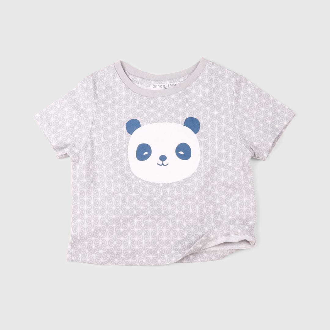 جينجرسنابس بلوزة اطفال رضع نص كم برسمة دب أخضر فاتح لامع