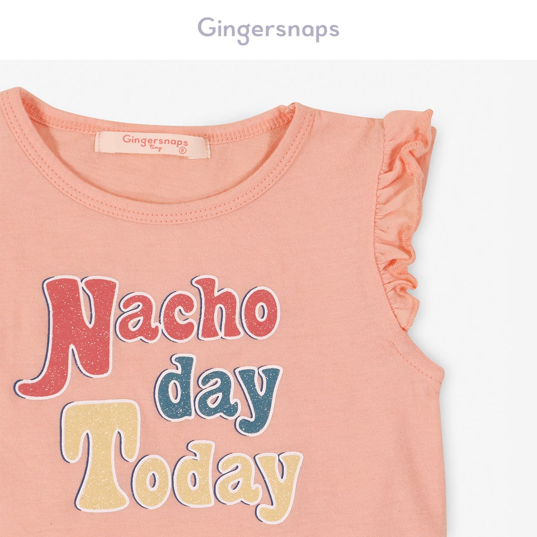 جينجرسنابس تي شيرت بيبي بنات بدون أكمام فراشة أحمر بنفسجي