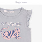 جينجرسنابس تي شيرت بيبي بنات بطبعة قطة نيلي فاتح
