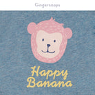 جينجرسنابس تي شيرت بيبي بنات بطبعة قرد أزرق فيروزي