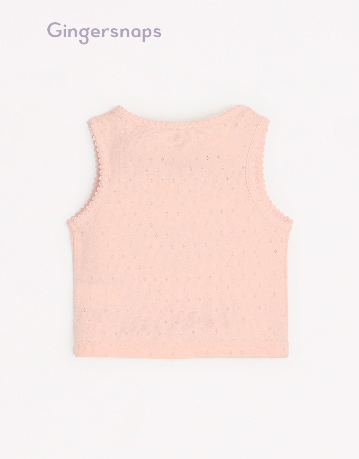 جينجرسنابس تانك توب بناتي رضع منسوج بتطريز بحر على الصدر وردي