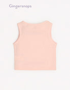 جينجرسنابس تانك توب بناتي رضع منسوج بتطريز بحر على الصدر وردي