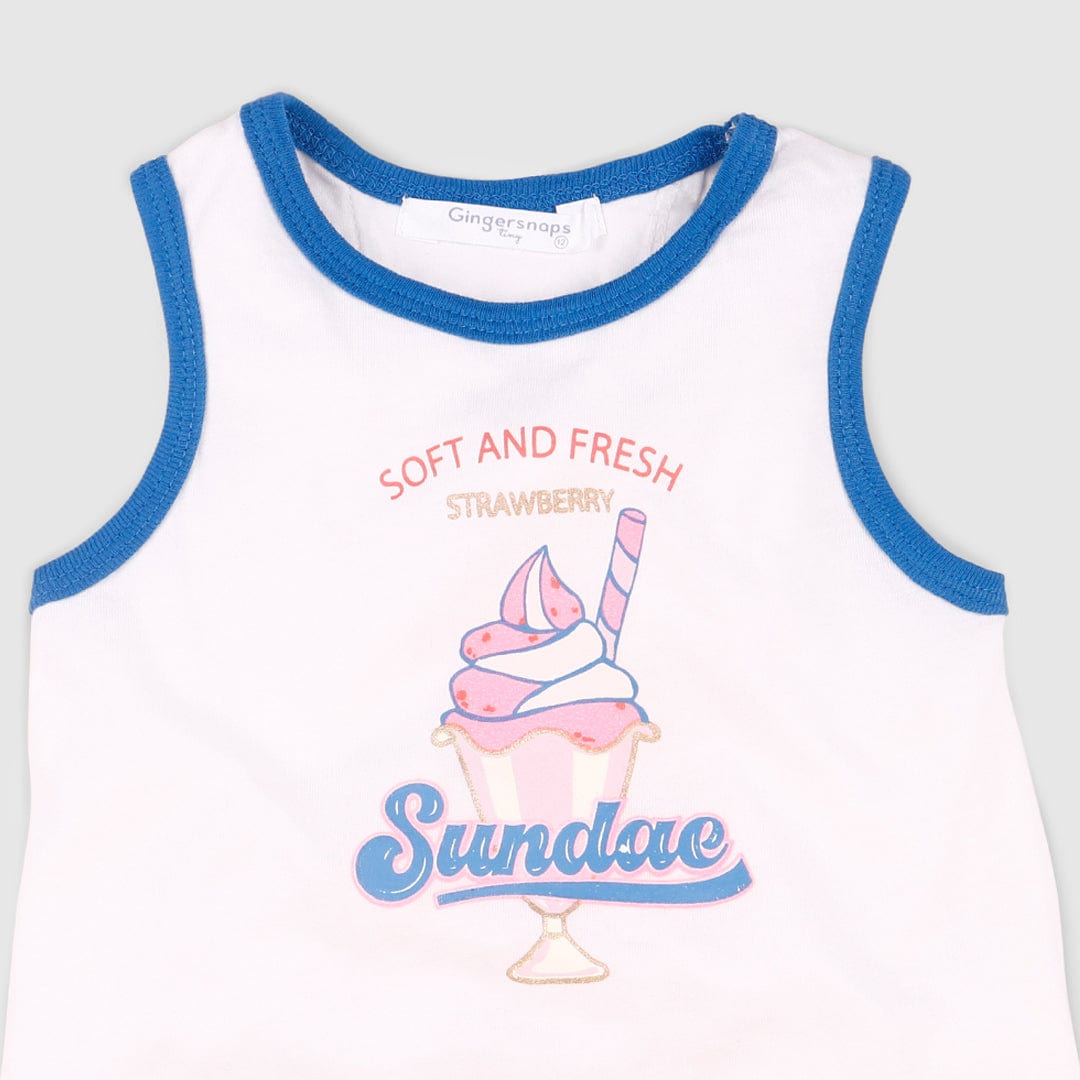 جينجرسنابس تانك توب بنمط أيس كريم بناتي رضع أوف وايت