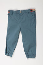 جينجرسنابس بنطلون اطفال رضع ولادي سادة بجيوب امامية ومطاط عند الكاحل أزرق