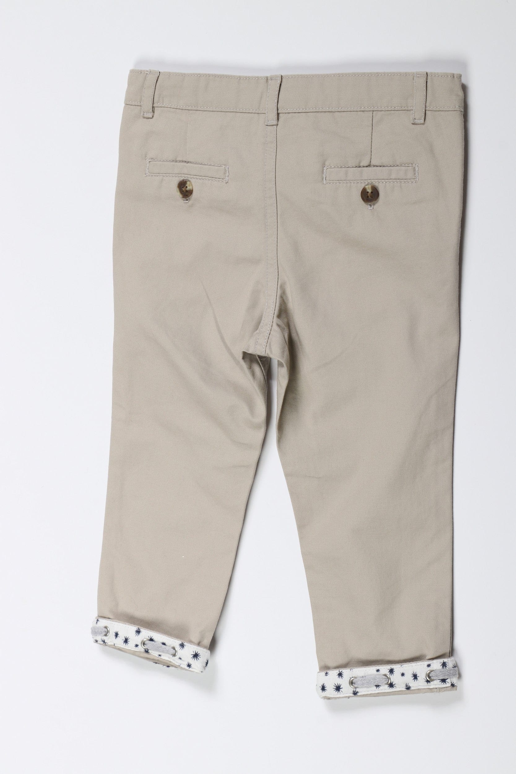 جينجرسنابس بنطلون ولادي سادة منقوش بالنجوم من أسفل الكاكي بني