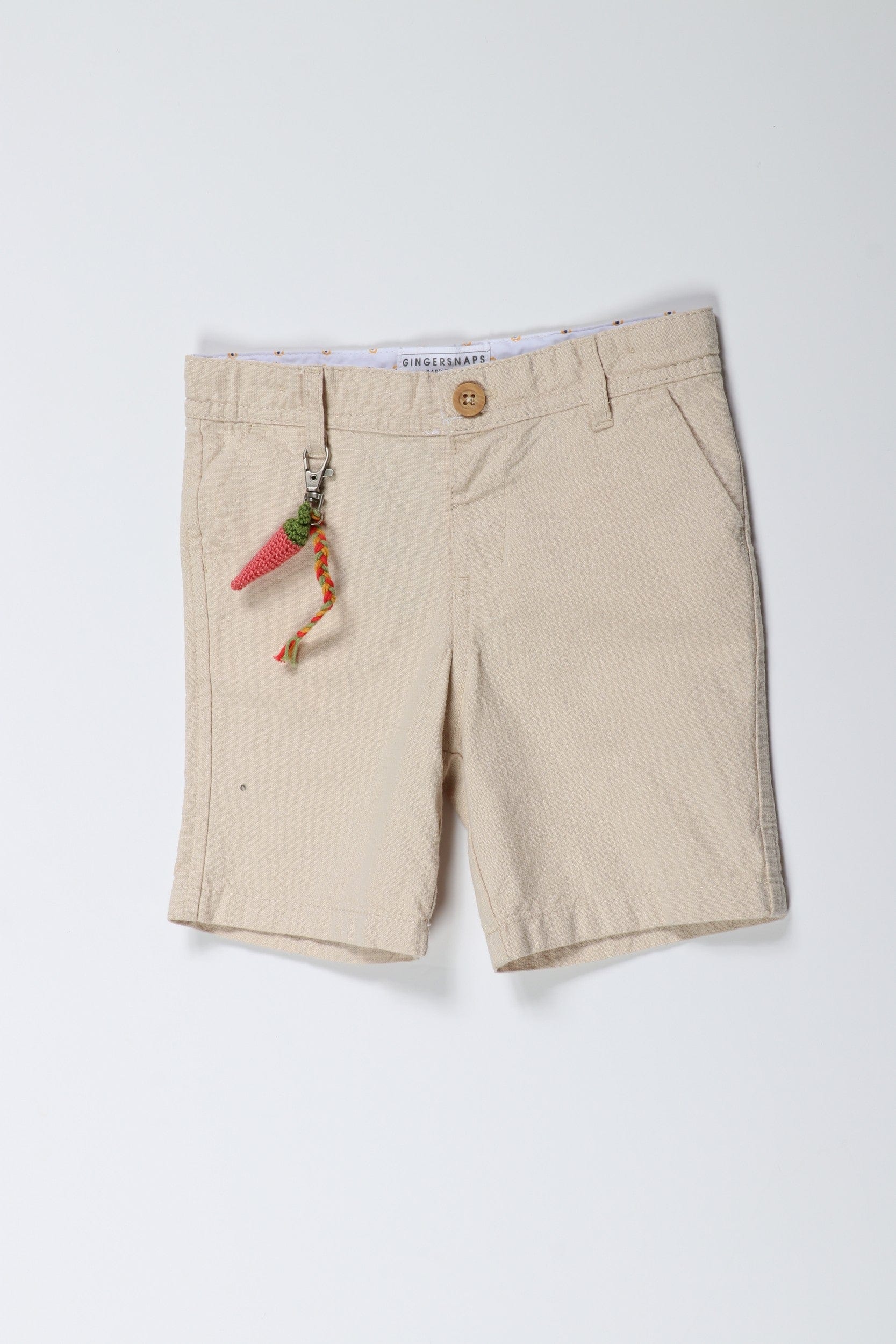 جينجرسنابس شورت قماشي بحزام البيج