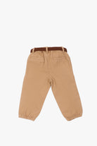 جينجرسنابس بنطلون ولادي بأستيك بجيوب جانبية بأزرار أمامية بني