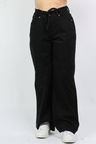 داليدرس بنطلون وايد ليج سادة برباط علي الخصر