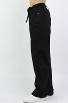 داليدرس بنطلون وايد ليج سادة برباط علي الخصر