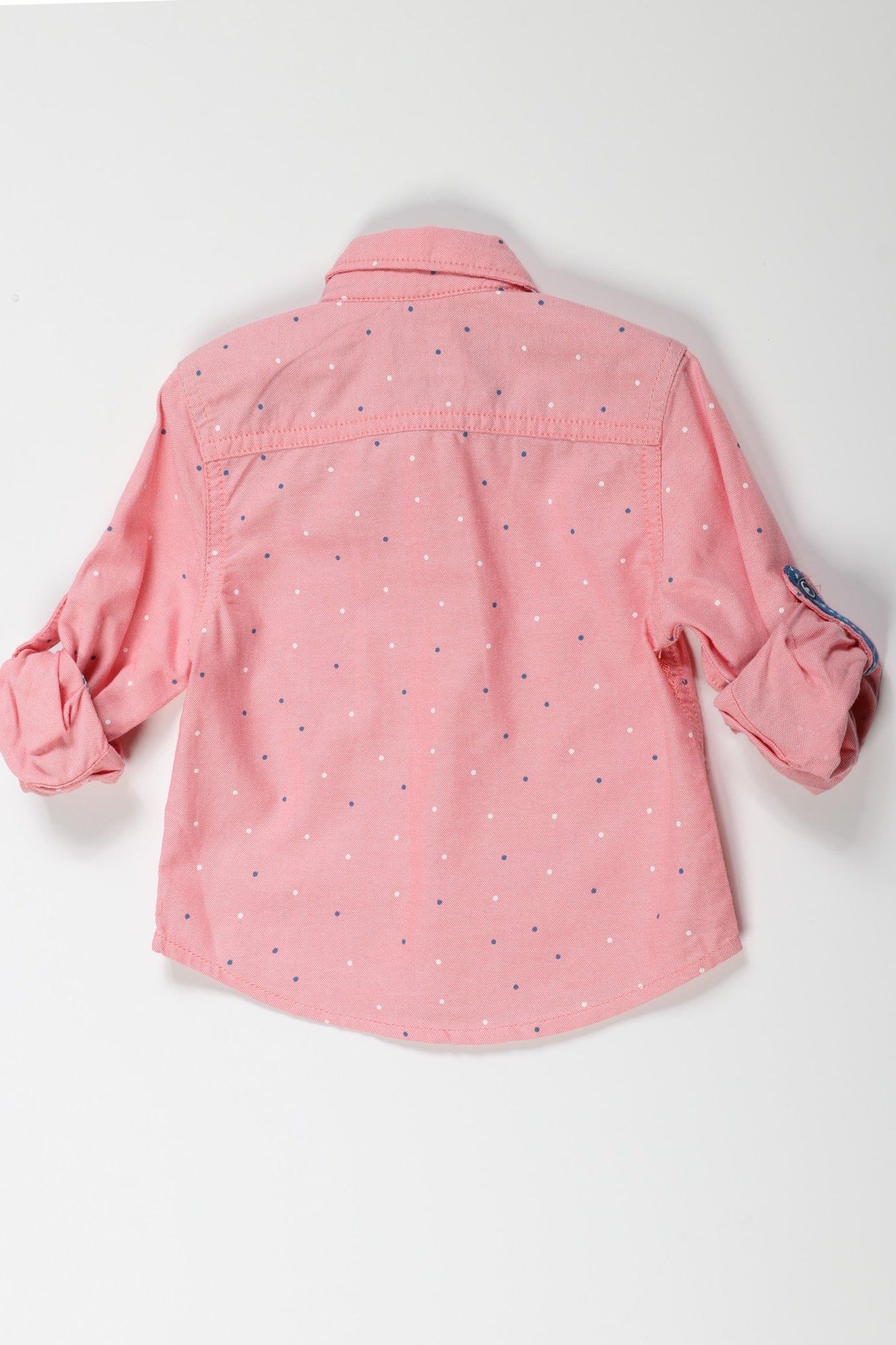 جينجرسنابس قميص منقط أولادي بكم طويل أحمر