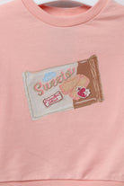 جينجرسنابس بلوفر بناتي بطبعة بكم منفوخ طويل خوخي