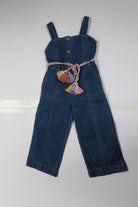 جينجرسنابس جمبسوت بناتي جينز للاطفال برباط علي الخصر أزرق