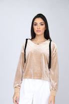 كيتشن بلوزة مخمل سبعة بكم طويل نسائي