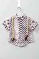 جينجرسنابس قميص منقوش نص كم رضع أولادي أزرق