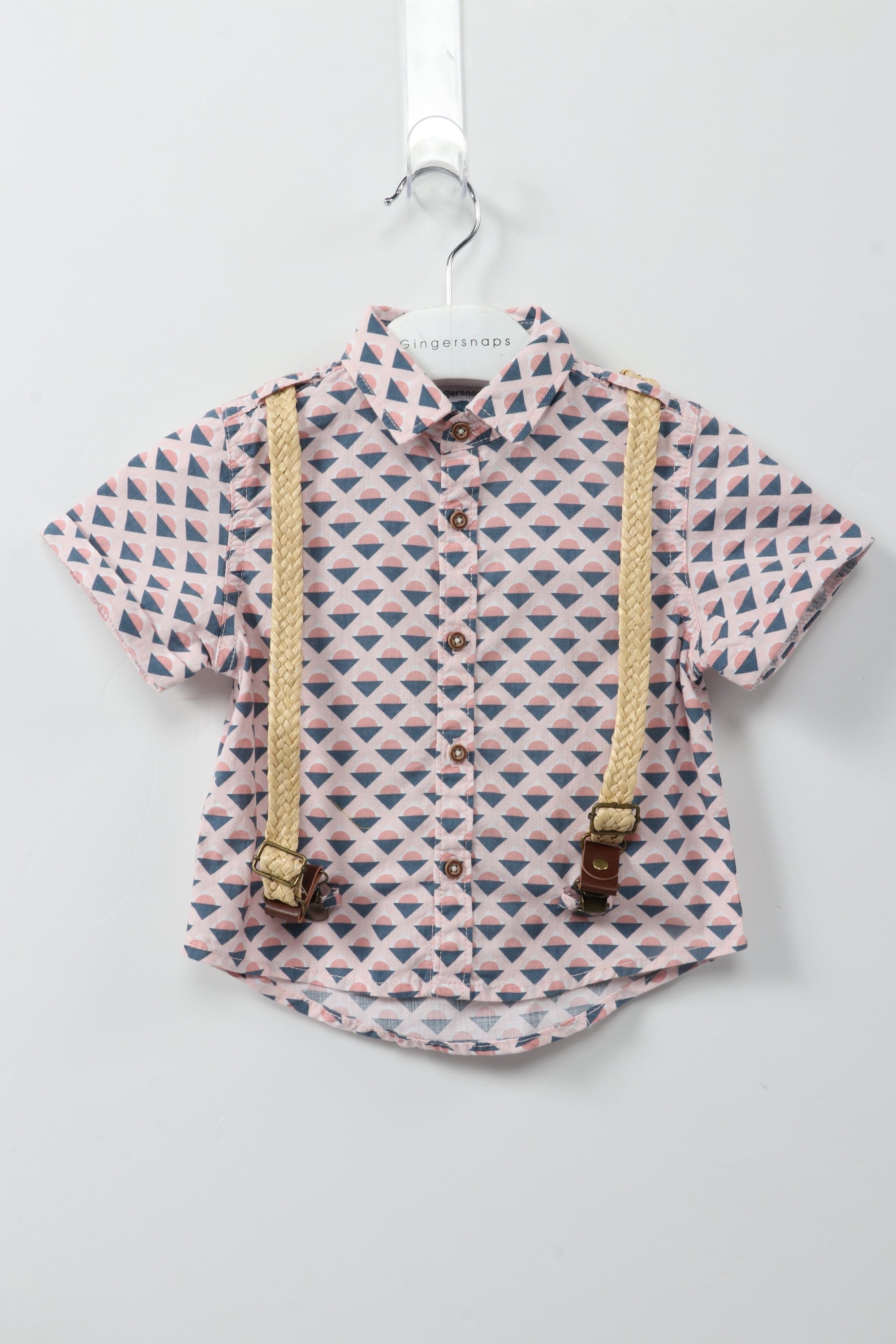 جينجرسنابس قميص منقوش نص كم رضع أولادي أزرق