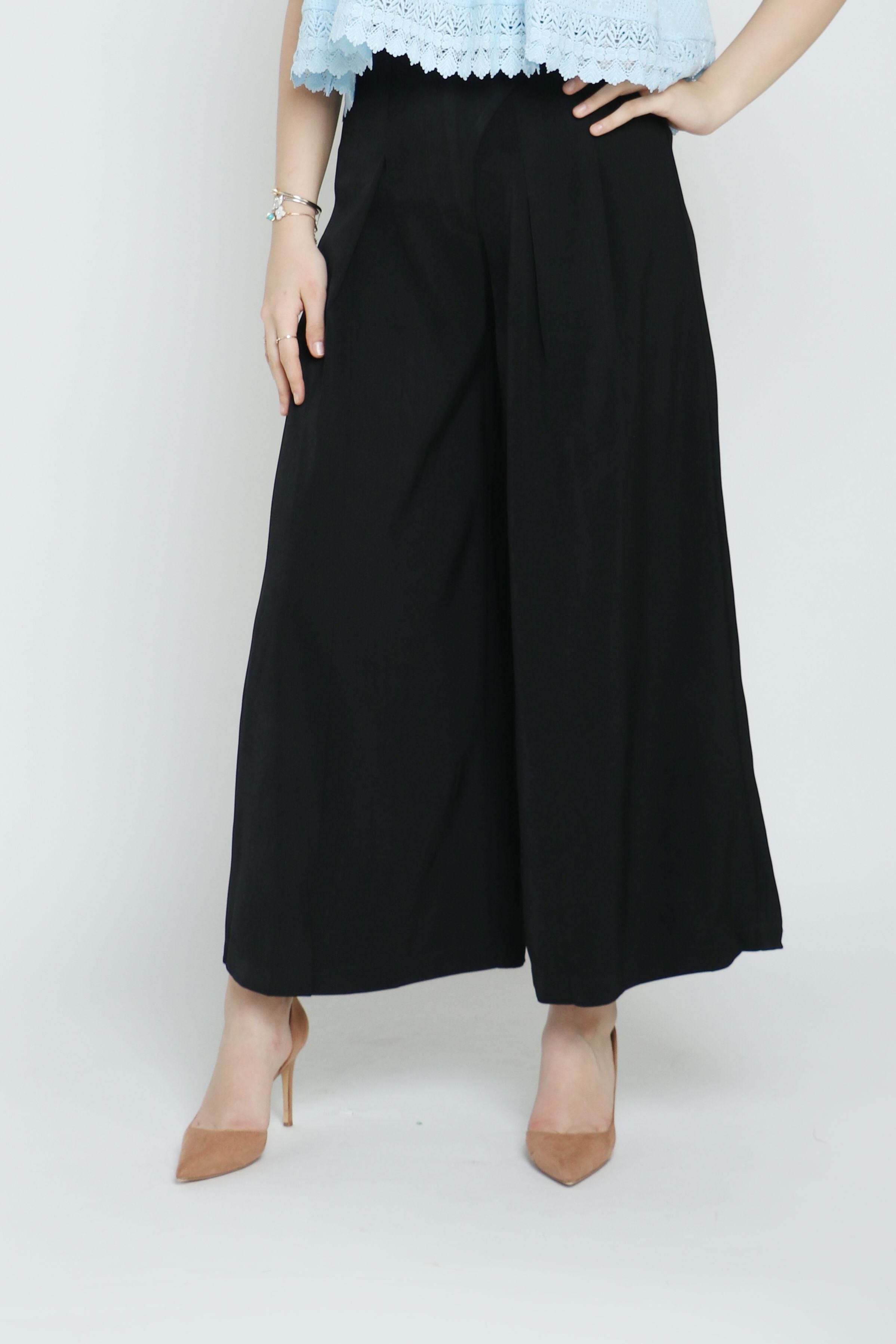 نتشي بنطلون طويل بوليستر بكسرات