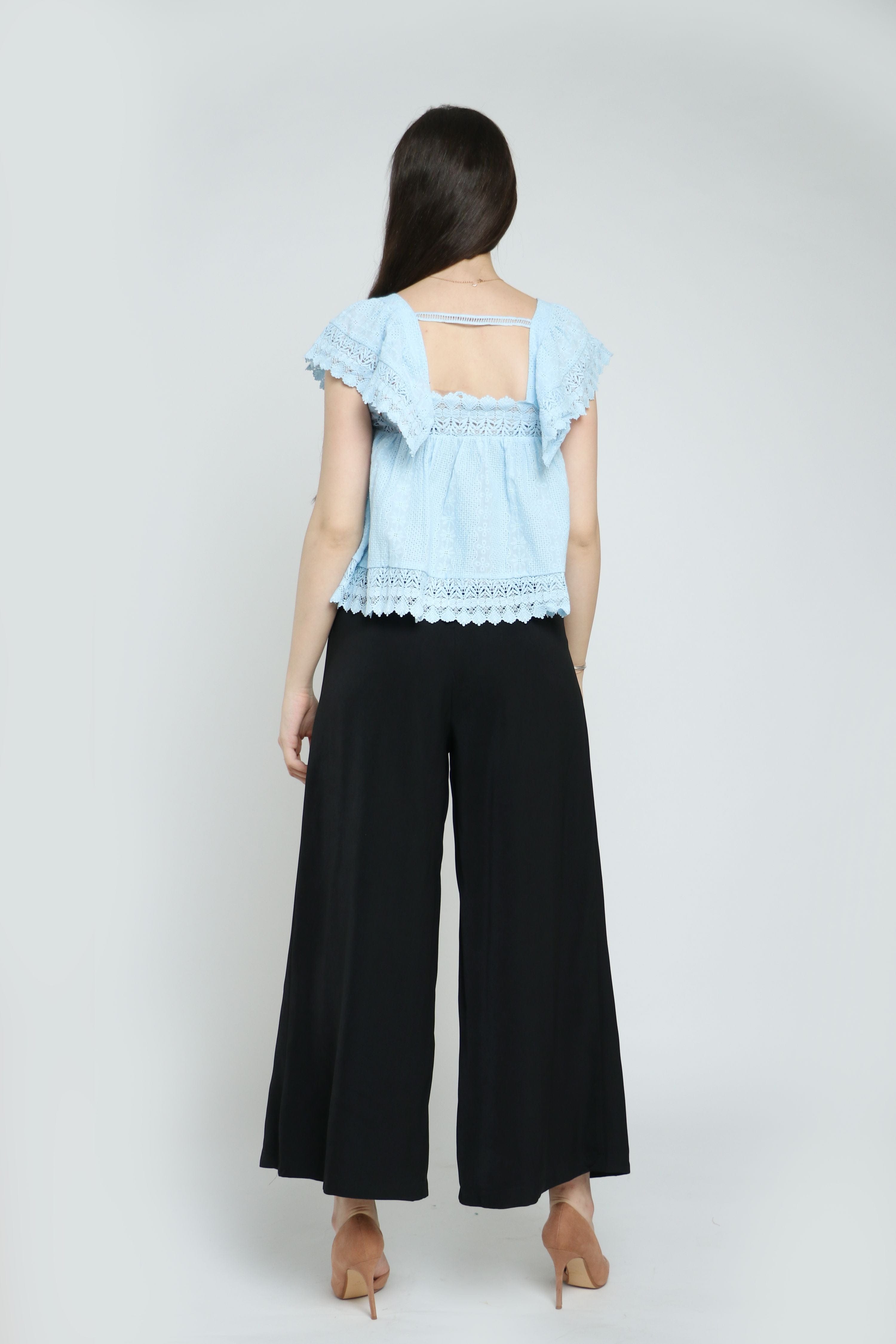 نتشي بنطلون طويل بوليستر بكسرات