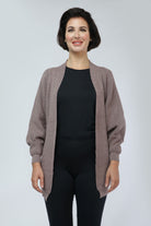 نتشي كارديجان سادة بأكمام طويلة بف بأساور