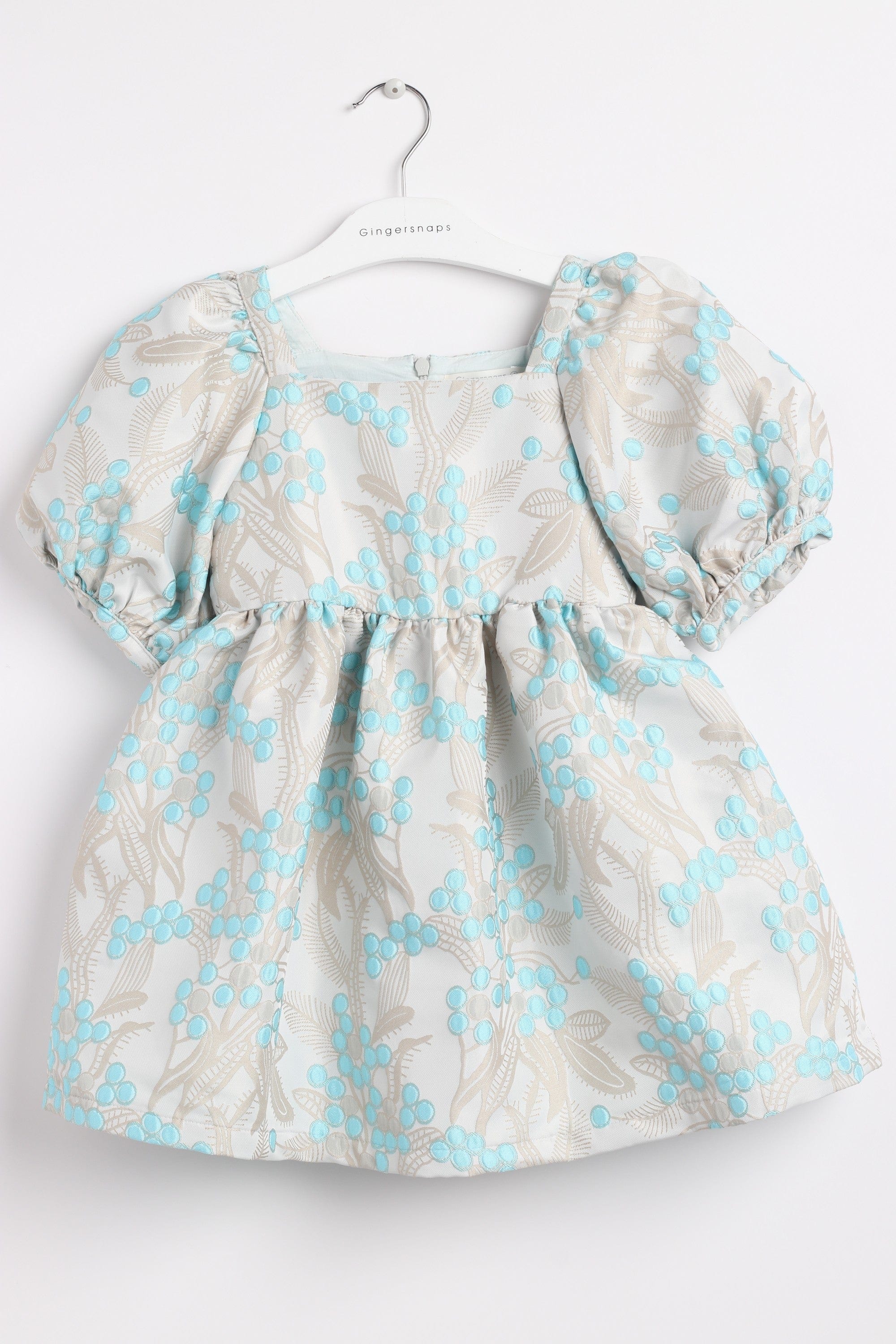 جينجرسنابس فستان بناتي منقوش مخصر كم قصير بف متعدد الألوان