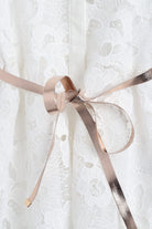 جينجرسنابس فستان بناتي دانتيل شفاف كم قصير برباط أوف وايت