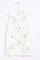 جينجرسنابس فستان بناتي مخرم مزين بالورود أوف وايت