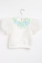 جينجرسنابس بلوزة بناتي مربعات شفافة نص كم أوف وايت