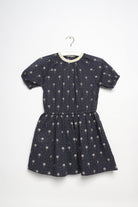 جينجرسنابس فستان منقوش مخصر كم قصير بناتي رمادي