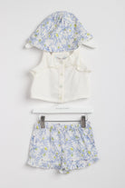 جينجرسنابس طقم بناتي للرضع بلوزة وشورت وقبعة مشجرة متعدد الألوان