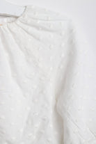 جينجرسنابس طقم بناتي شورت سادة مزين بالخيوط وبلوزة أوف وايت