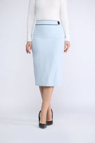 نتشي تنورة ميدي سكيني ماسكة على الجسم بحزام خصر