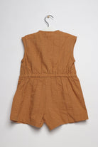 جينجرسنابس جمبسوت بناتي اطفال قصير برباط علي الخصر أصفر بني