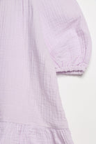 جينجرسنابس فستان بناتي سادة نص كم بف بنفسجي