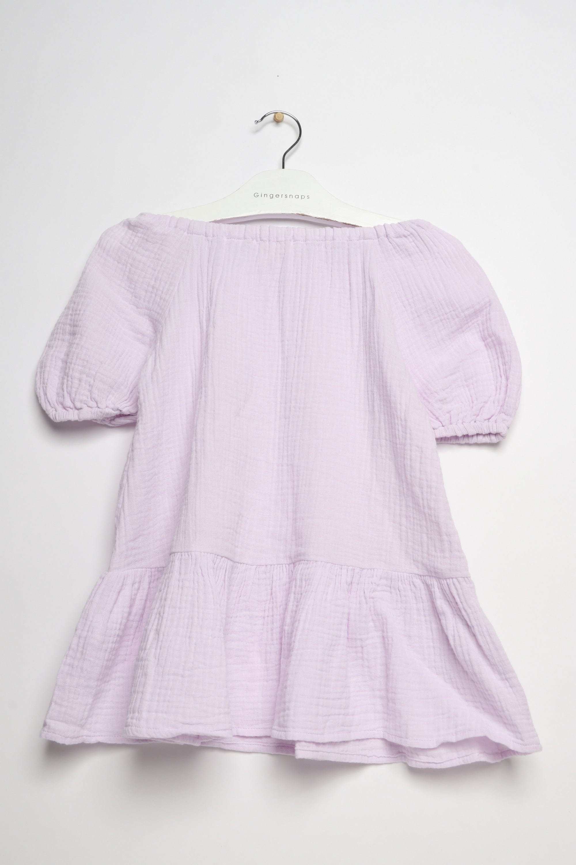 جينجرسنابس فستان بناتي سادة نص كم بف بنفسجي