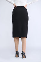 نتشي تنورة ميدي سكيني ماسكة على الجسم بحزام خصر