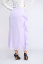 نتشي تنورة ميدي مكشكشة من الجانبين مزينة بطريز